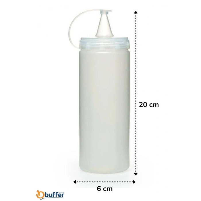 Yağdanlık 400 Ml Kapaklı Sızdırmaz Yağlık Sosluk Şişesi Plastik Şeffaf