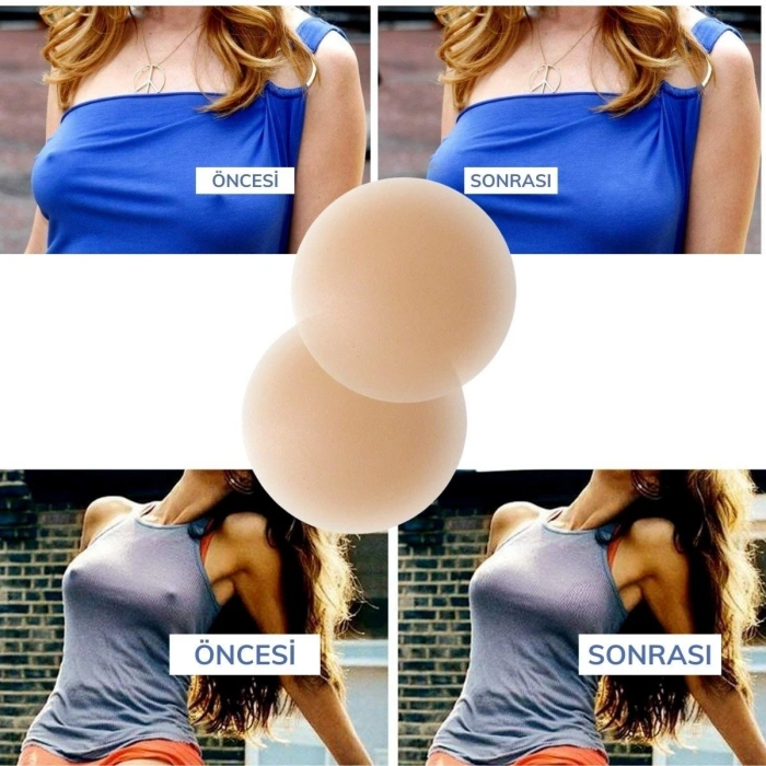 Gizleyici Bant Aparat Silikon Göğüs Ucu Kapatıcı Nipple Pad
