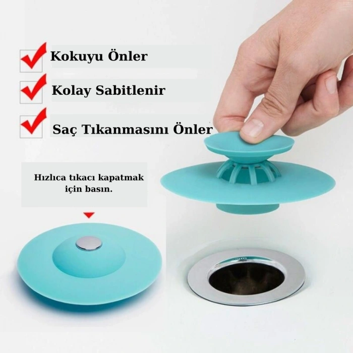 Süzgeç Çeşitleri M Silikon Malzeme Banyo Mutfak Gider Evye Lavabo İçine Çöp Tıpası Kayma Önleyici