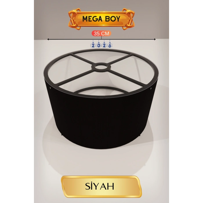 Siyah Lambader Başlığı 35 CM Mega Boy