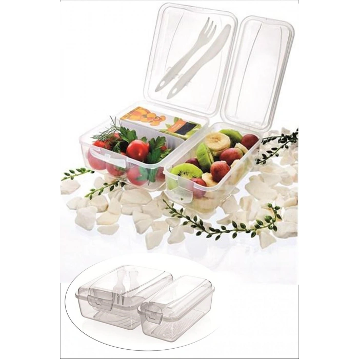 Yoğurt Saklama Kabı Takeaway Ergonomik Asorti Çatal Bıçaklı Pratik