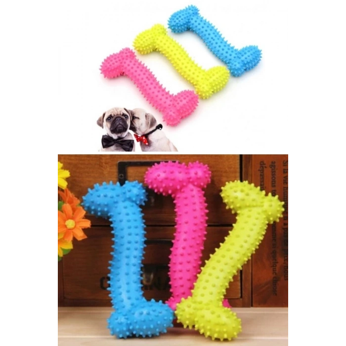 Köpek Oyuncağı Tiny Kemik Oyuncağı Tırtıklı Yüzey Küçük Kemik Plastik