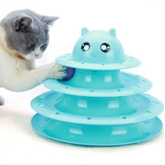 Kedi Oyuncağı Tower Of Tracks Eğlenceli Üç Katlı Seti Kedi Oyunu