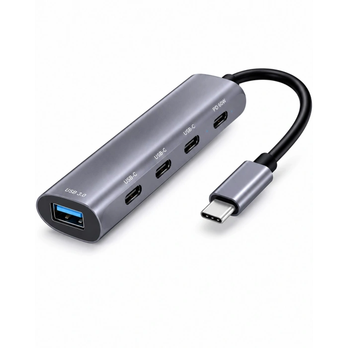 Type-C Hub Pd Usb 3.0 Usb-C 5 Port 60W Gri HDX7895
