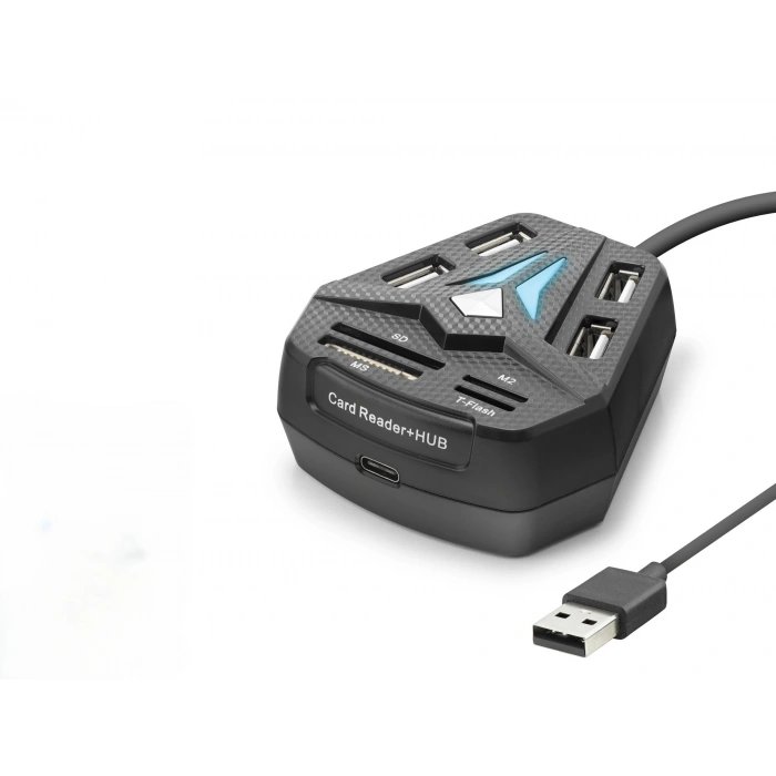 Usb Hub Kart Okuyucu 8 Port Siyah A068B