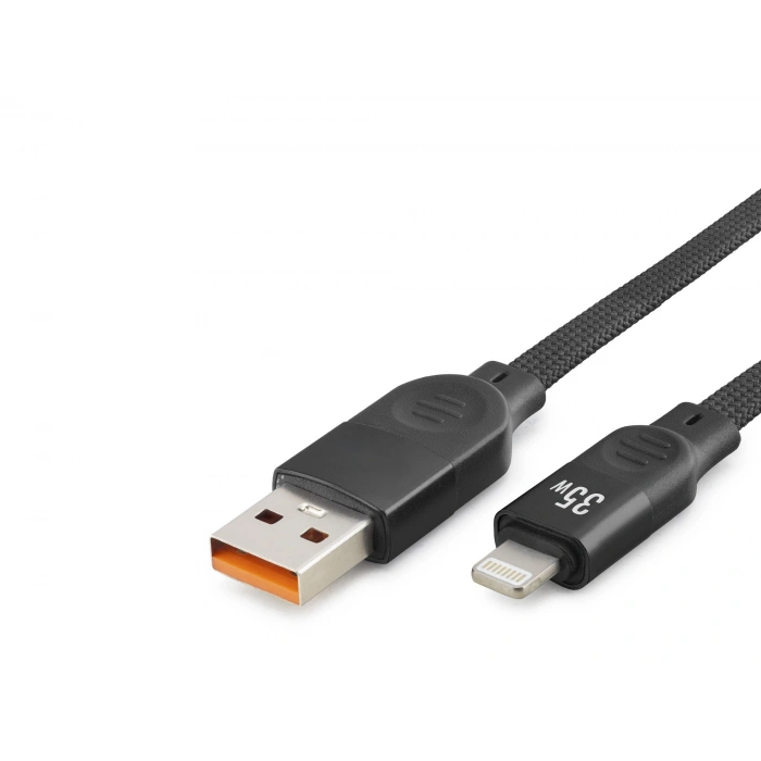 Usb Lightning Şarj Ve Data Kablosu 35W 1 M Örgülü Siyah ND1152