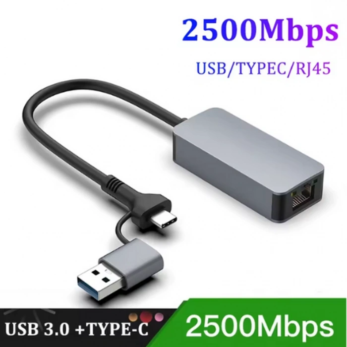 Usb/Type C 2.5G Ethernet Çevirici ZR1144