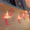 Aydınlatma 1 5 Mt 10lu Pil İle Çalışan LED Flamingo Dekor Amaçlı Işık Zinciri