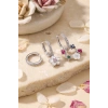 3 lü Set Gümüş Renk Çiçek Model Küpe TJ-BKP11963