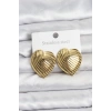 316L Çelik Gold Renk Kalp Model Kadın Küpe TJ-BKP11505
