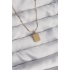 316L Çelik Gold Renk Kare Charm Model Kolye TJ-BKO8928