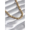 316L Çelik Gold Renk Kesim Arpa Zincir Model Kadın Kolye TJ-BKO8285
