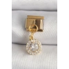 316L Çelik Gold Renk Sallantı Daire Zirkon Taşlı Nomination Charm TJ-BC1342
