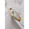 316L Çelik Gold Renk Zirkon Taşlı Bileklik TJ-BB4119