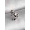 316L Çelik Gümüş Renk Siyah Zirkon Taş Detay Örümcek Ağ Model Tragus Piercing TJ-PR1293