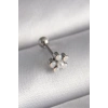 316L Çelik Gümüş Renk Zirkon Taşlı Çiçek Model Tragus Piercing TJ-PR1283