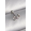 316L Çelik Gümüş Renk Zirkon Taşlı Kurdele Tragus Piercing TJ-PR1265