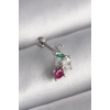 316L Çelik Gümüş Renk Zirkon Taşlı Tragus Piercing TJ-PR1227