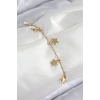 316L Çelik Sıralı Yıldız Model Gold Renk Kadın Bileklik TJ-BB7825