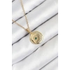 316L Çelik Zirkon Taşlı Ay Ve Güneş Model Gold Renk Kadın Kolye TJ-BKO10539