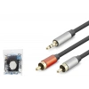 3.5 Mm To 2 Rca Ses Kablosu 10 M - Siyah HDX1076