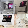 Tablet Standı 360 Derece Döner Yapılı Mutfak Masaüstü Telefon Ayarlanabilir Esnek Ayaklı Metal