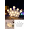 Gece Lambası 3D Dekor Amaçlı Pil İle Çalışan Kraliçe Tacı Formlu LED Masa