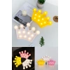 Gece Lambası 3D Dekor Amaçlı Pil İle Çalışan Kraliçe Tacı Formlu LED Masa