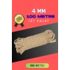 4 MM 100 Metre Jüt Halat Dekoratif Hasır İp Urgan Süs