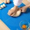 Makarna Hamuru Yoğurma 50 Cm 40* Silikon Ölçekli Kullanımı Kolay Hamur Açma Matı Ekmek Mantı
