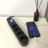 Korumalı Grup Priz 2 Metre 4 Parça Anahtarlı 3 USB Li Akım Korumalı Topraklı Çocuk Siyah