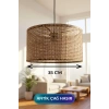 Antik Çağ Hasır Kumaş Başlıklı Sarkıt Avize 35 CM
