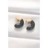 CCB Siyah Gold Çift Renk Küpe TJ-BKP8875