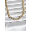 CM 14K Gold Renk Kalın Yassı Yılan Zincir Model 45 cm Kadın Kolye TJ-BKO11006