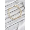CM Ataş Zincir Model Gold Renk Pirinç Kadın Bileklik TJ-BB8595