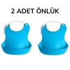 Dökülme Engelleyici Bükülebilir Çocuk Bebek Mama Önlüğü Mavi