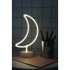 Gece Lambası Dekor Amaçlı Pil İle Çalışan Ay Tasarımlı 3D Neon LED Masa