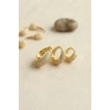 Gold Renk 3 lü Zirkon Taşlı Halka Küpe Set TJ-BKP11968