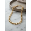 Gold Renk Pirinç Tifani Model Kadın Kolye TJ-BKO11153