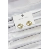 Gold Renk Pirinç Yonca Model Kadın Küpe TJ-BKP11938