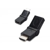Hdmi Erkek Dişi Mafsallı Adaptör - Siyah HDX1257