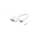 Hdmi To Vga Dişi Ses Çıkışlı Görüntü Dönüştürücü 1080P - Beyaz HDX2019B