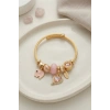 Kalp ve Fil Model Pembe Charmlı Bileklik TJ-BB8748