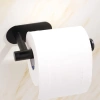 Kendinden Yapışkanlı Tuvalet Kağıtlığı – Mat Siyah Modern Banyo Rulo Askısı