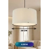 Krem Kumaş Başlıklı Sarkıt Avize 35 CM