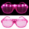 LED Işıklı Panjur Parti Gözlüğü Pembe Renk Shutter Gözlük