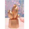 Gece Lambası LED Aydınlatmalı Kaktüs Dekor Amaçlı Masa Lambası Küçük Boy Biblo Gold
