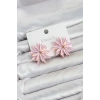 Lotus Model Pembe Renk Kristal Taşlı Kadın Küpe TJ-BKP11935