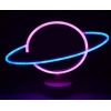 Neon Işıklı Satürn Lamba Pil+Usb