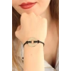 OKAY (İyi) Siyah Deri İpli Unisex Mood Bileklik TJ-BB1983